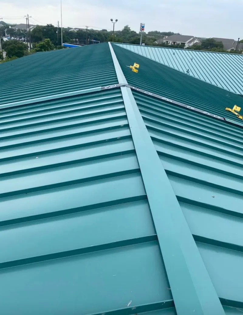 Green commercial metal roof ridge and valley for Metal Roof Repair in Chestertown